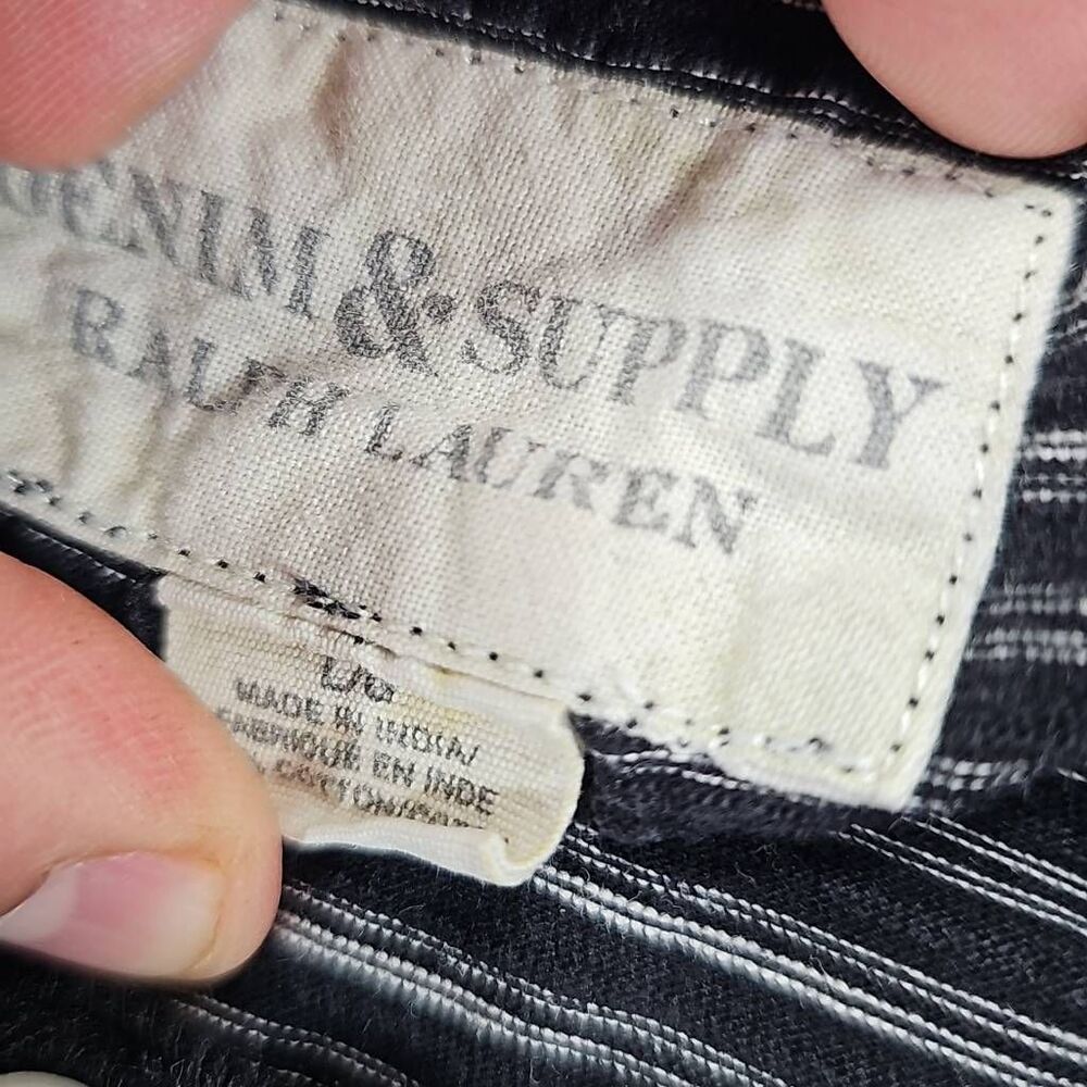 Denim Supply Ralph Lauren Striped Shirt Henley Large - Picture 5 of 8